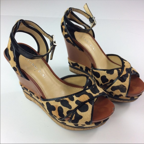 womens leopard print wedges